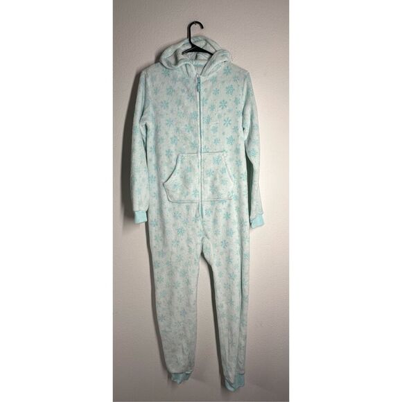 Cat & Jack Girls Fleece Sleepwear Winter Print Size XL (14-16) Green White*Notes - Picture 1 of 16